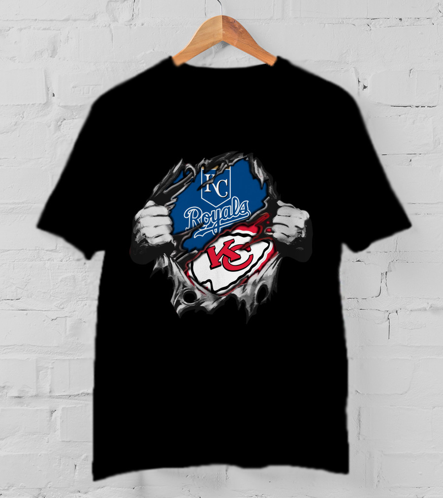 Kansas City Royals Chiefs KC Logo Fan Fusion T-Shirt