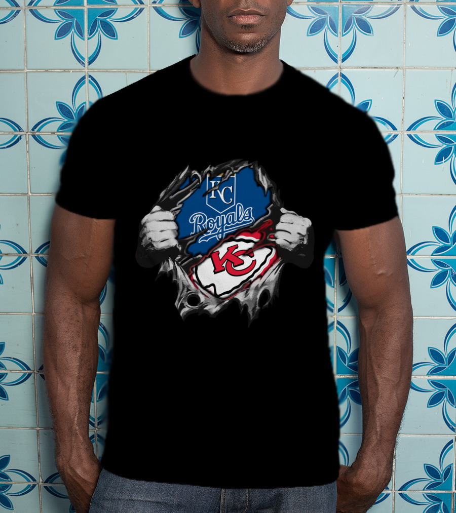Kansas City Royals Chiefs KC Logo Fan Fusion T-Shirt