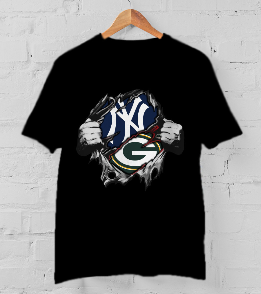 Yankees Packers Crossover Fan Mashup T-Shirt