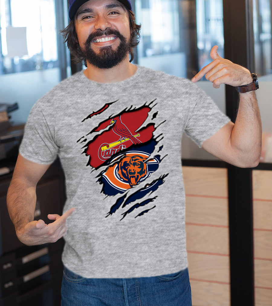 Chicago Bears St. Louis Cardinals Logo Mashup T-Shirt