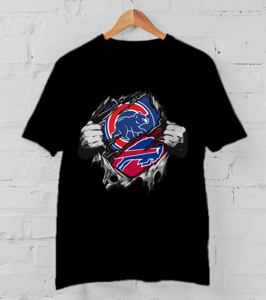 Bills Cubs Football Baseball Team Collaboration T-Shirt