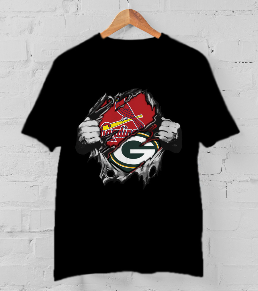 Cardinals Packers Dual Fan Crossover T-Shirt
