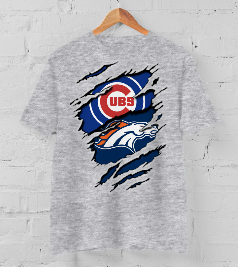 Cubs Broncos Logo Crossover T-Shirt