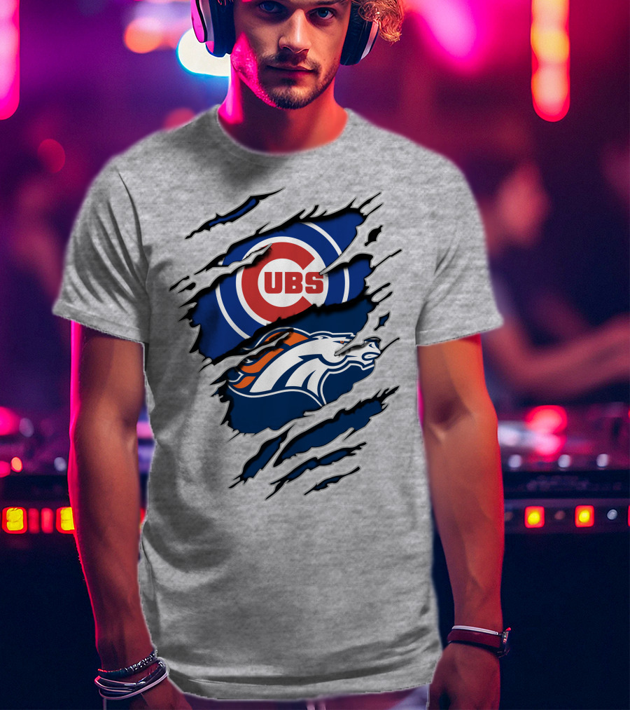 Cubs Broncos Logo Crossover T-Shirt
