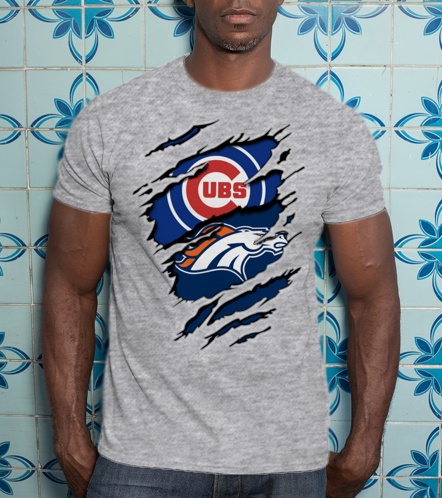 Cubs Broncos Logo Crossover T-Shirt