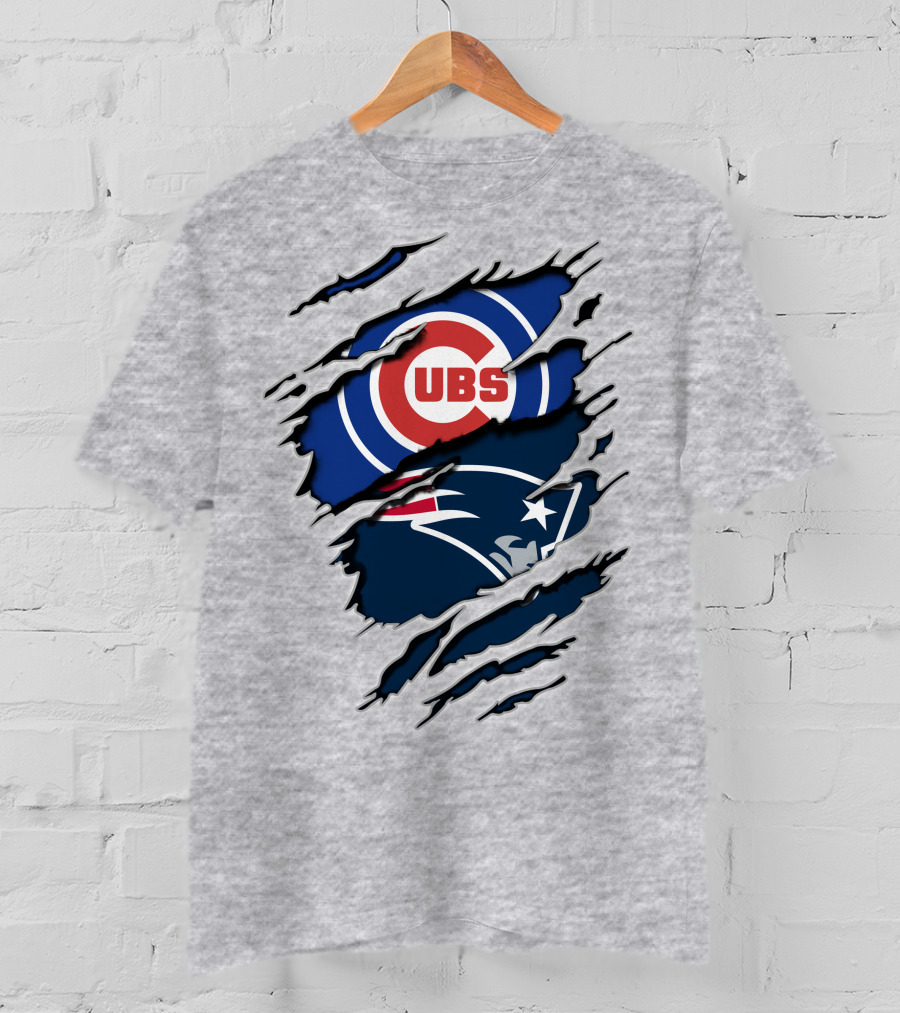 Cubs Patriots Logo Mashup Fan T-Shirt