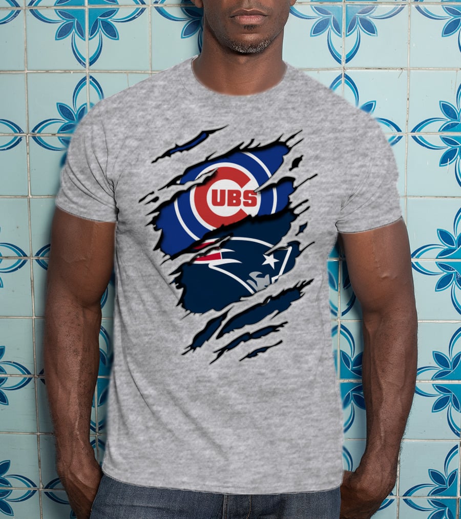 Cubs Patriots Logo Mashup Fan T-Shirt
