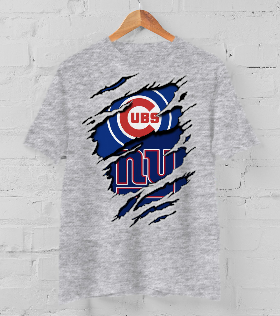 Cubs Giants Logo Fusion Ripped T-Shirt