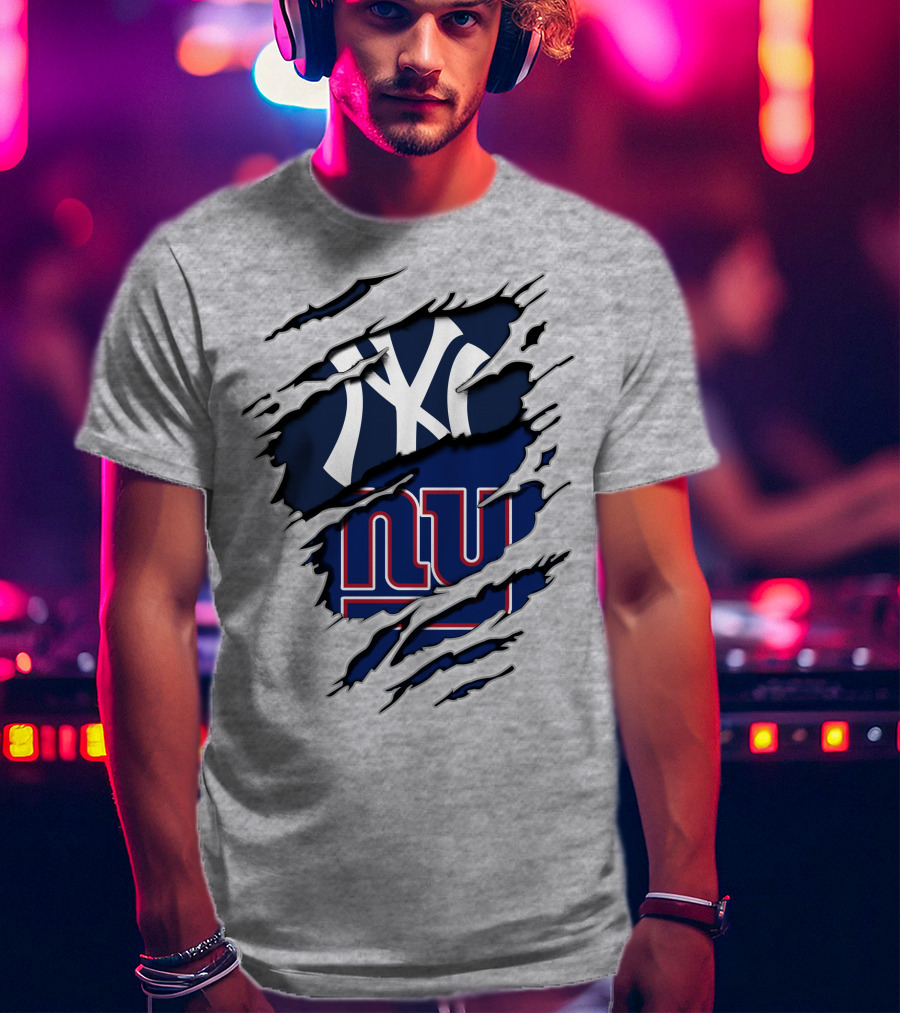 New York Yankees Ny Giants Ripped T-Shirt