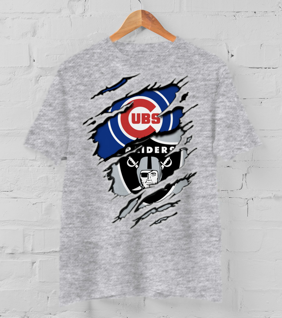 Cubs Raiders Logo Mashup T-Shirt