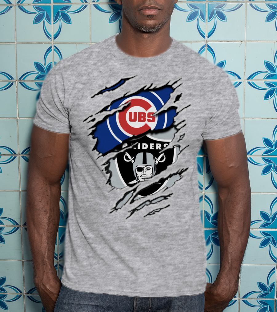 Cubs Raiders Logo Mashup T-Shirt