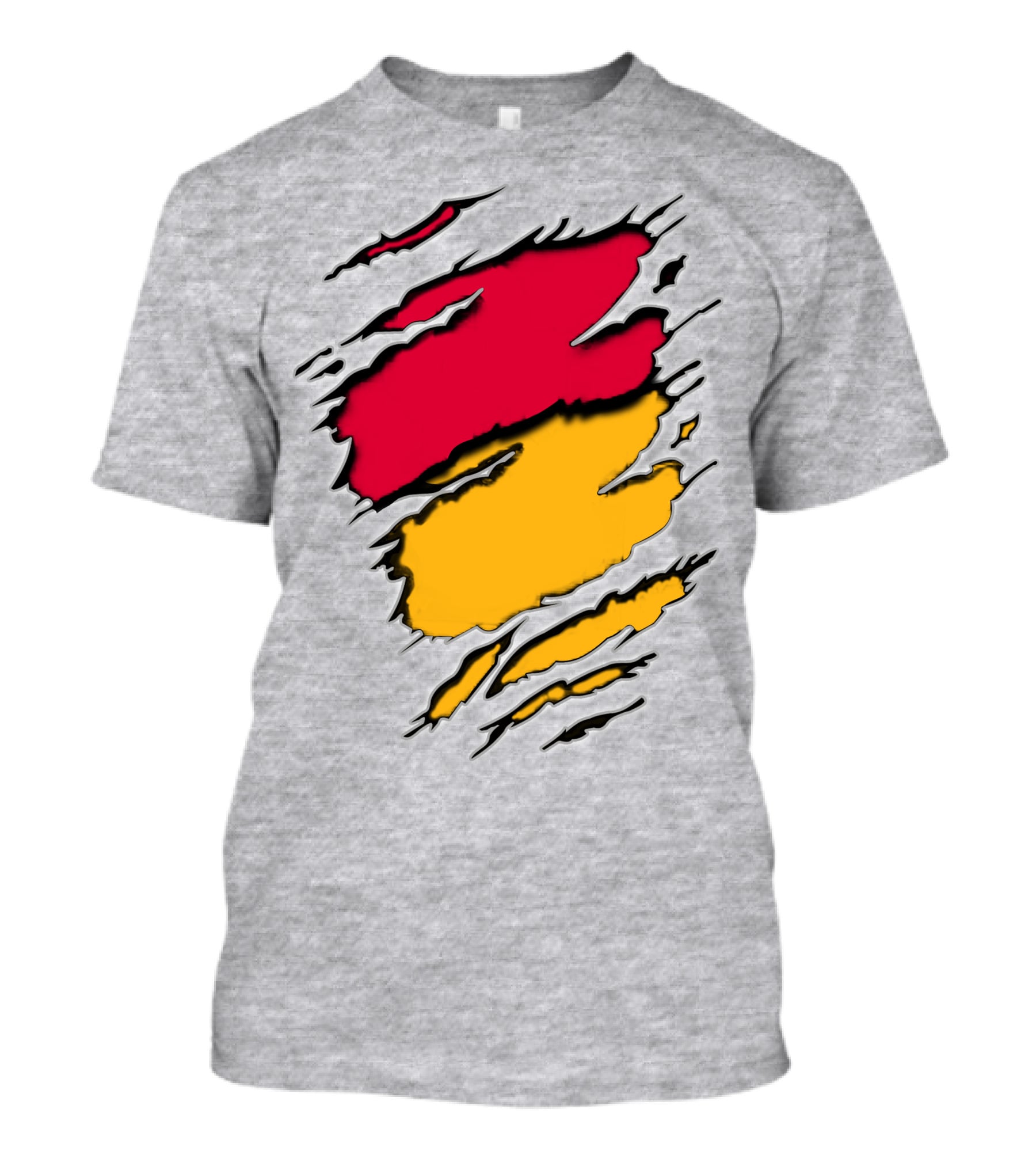 Pac Bra Claw Marks Design Red Yellow Scratch Marks T-Shirt
