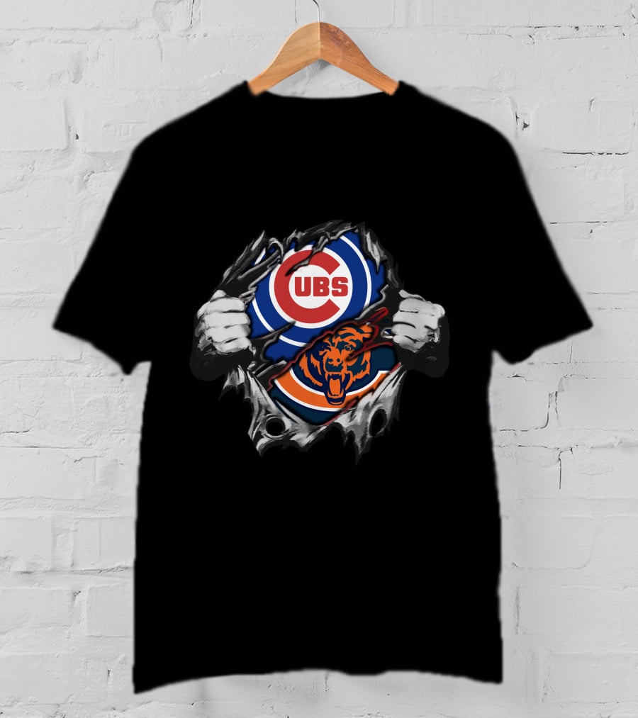 Cubs Bears Rip Through Hands T-Shirt
