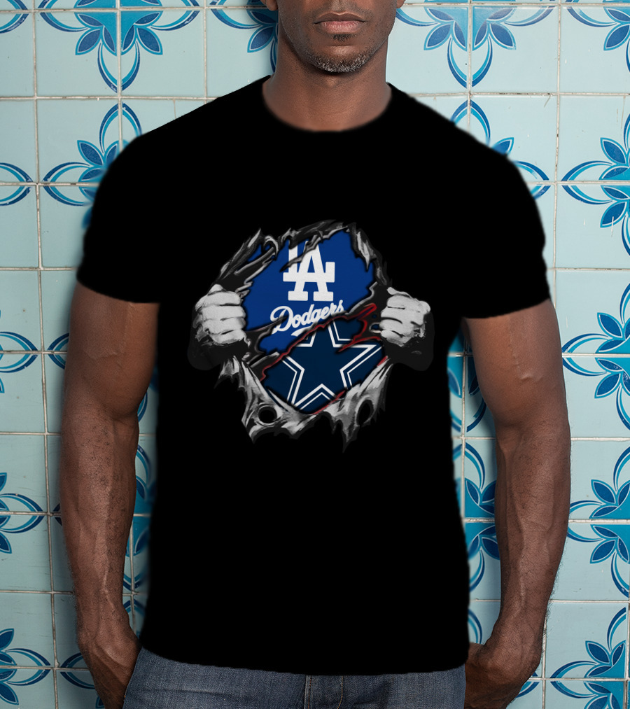 Cowboys LA Dodgers Fan Crossover T-Shirt