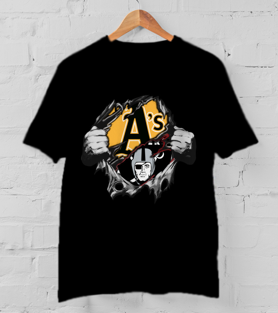 Raiders A's Logo Mashup Tear T-Shirt