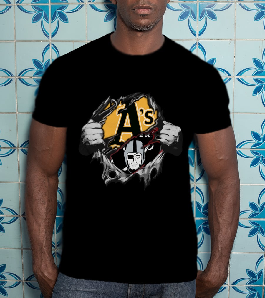 Raiders A's Logo Mashup Tear T-Shirt