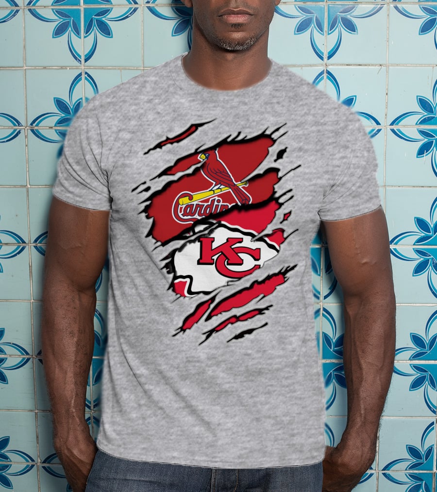 Kansas City Chiefs St. Louis Cardinals Torn T-Shirt