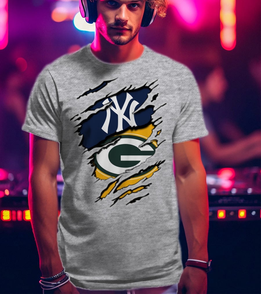 Packers Yankees Green Bay New York Crossover T-Shirt