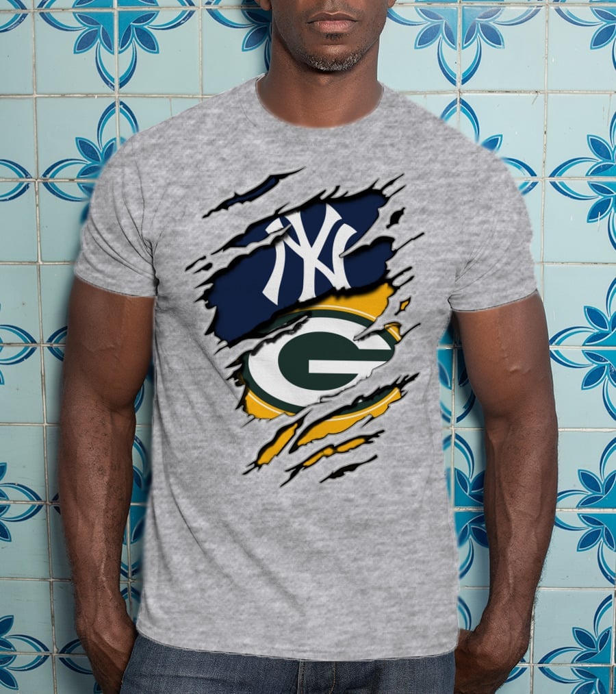 Packers Yankees Green Bay New York Crossover T-Shirt