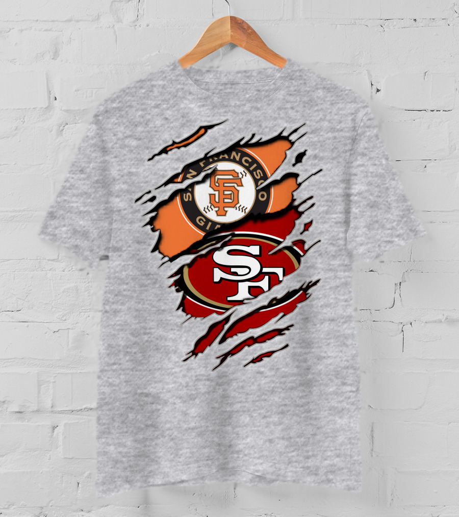 San Francisco Giants 49ers Crossover Logo T-Shirt