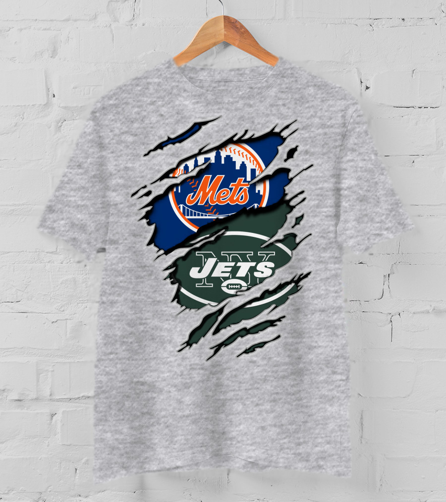 Mets Jets Claw Marks Scratch T-Shirt