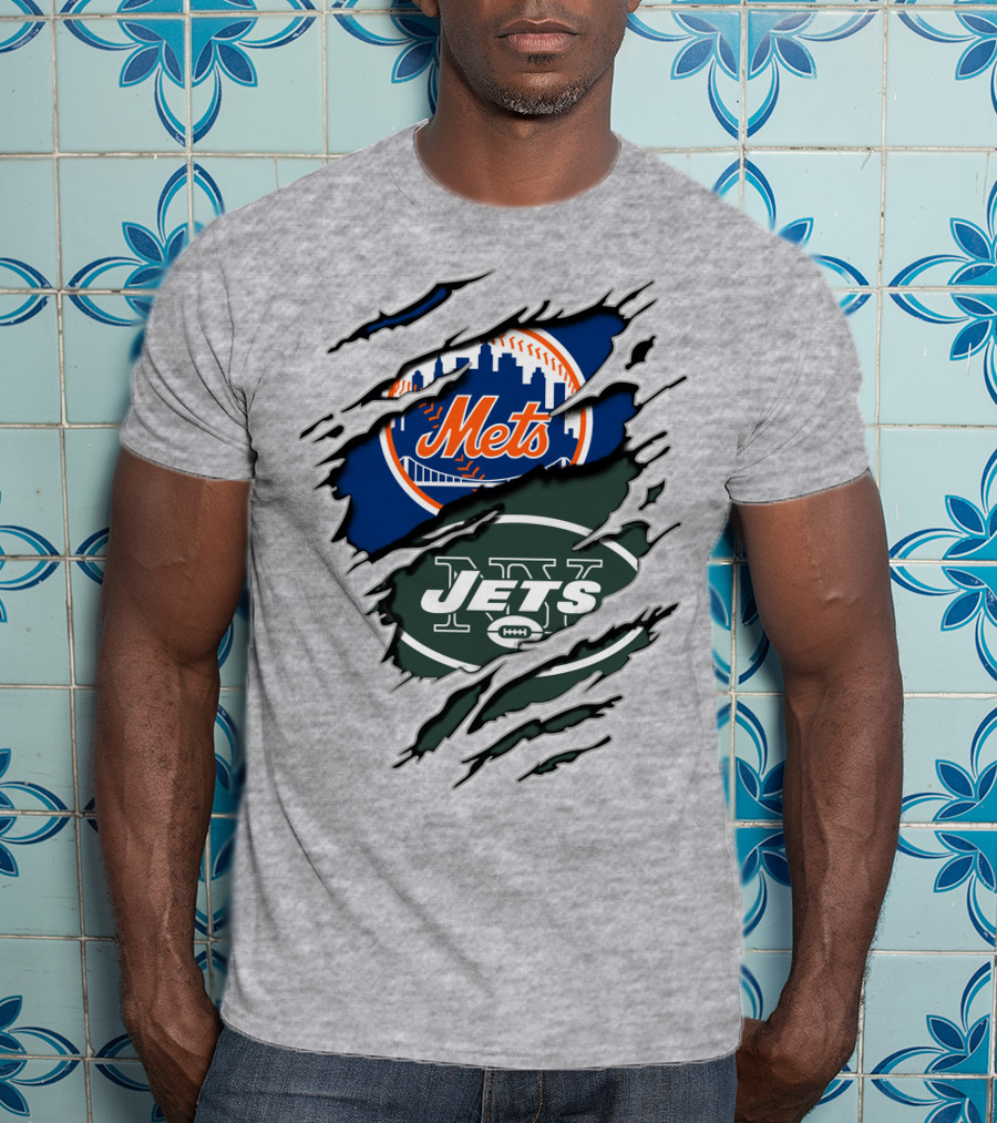 Mets Jets Claw Marks Scratch T-Shirt