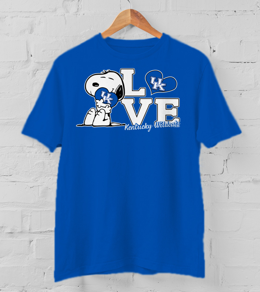 Love Kentucky Wildcats Snoopy Uk Heart T-Shirt