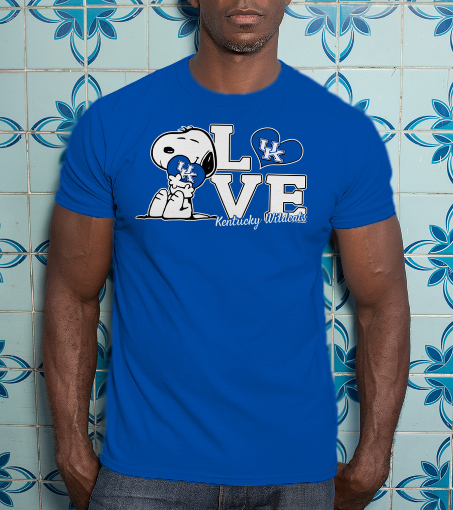Love Kentucky Wildcats Snoopy Uk Heart T-Shirt