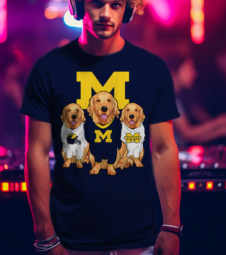 Michigan Wolverines Golden Retriever T-Shirt