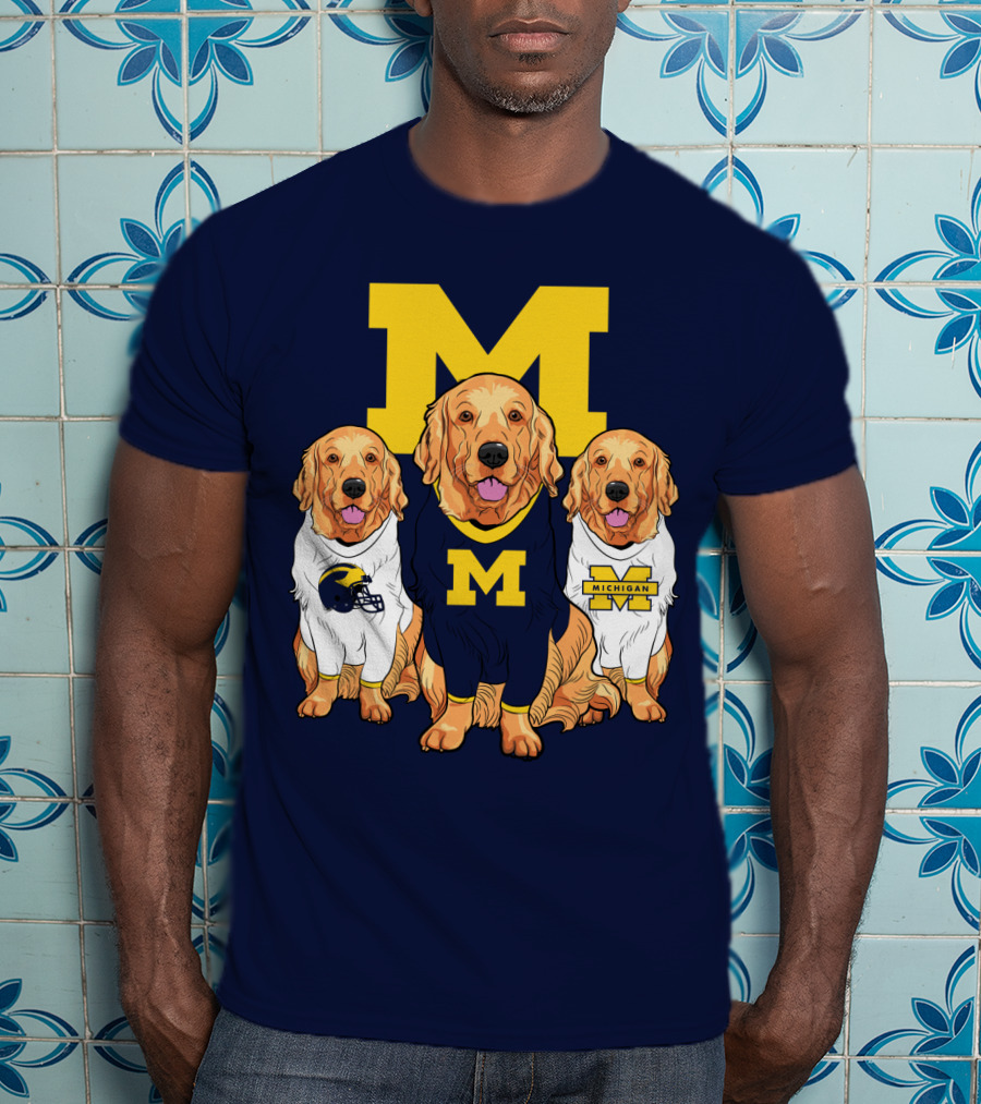 Michigan Wolverines Golden Retriever T-Shirt