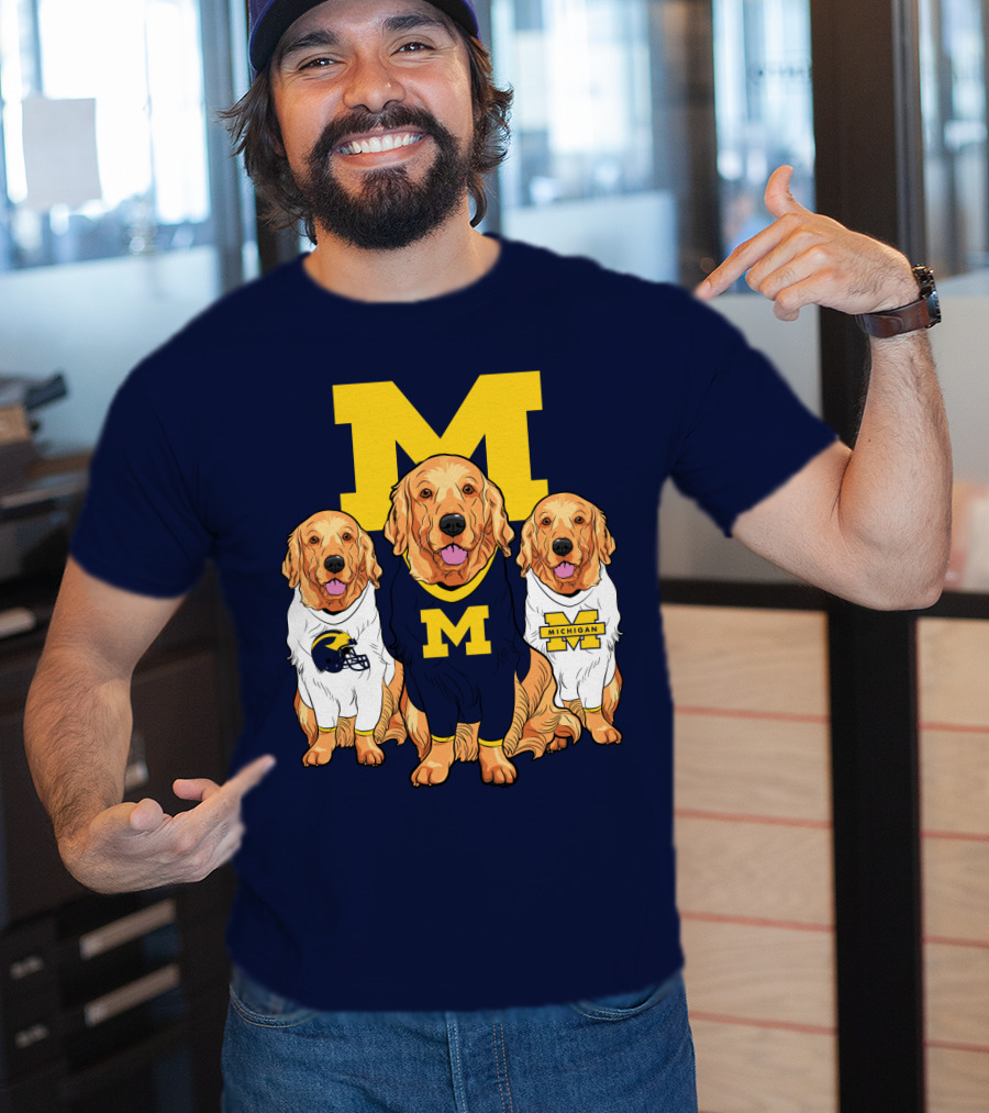 Michigan Wolverines Golden Retriever T-Shirt