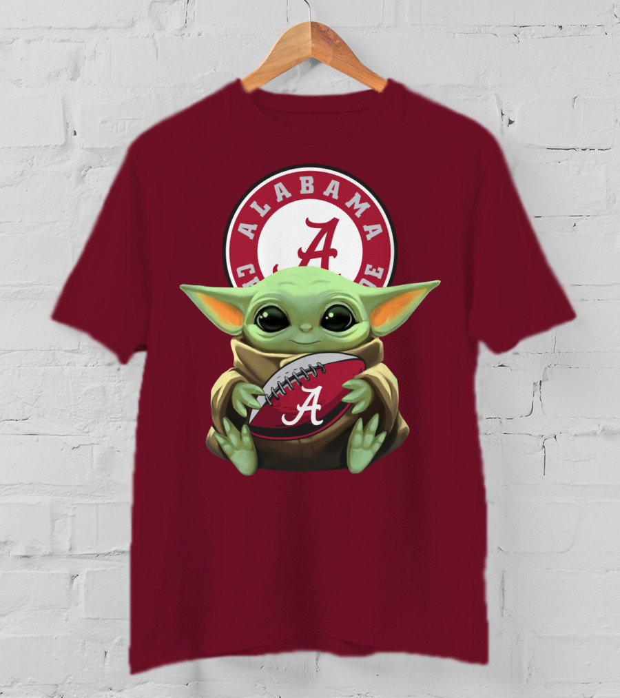 Baby Yoda Alabama Crimson Tide Football Fan T-Shirt
