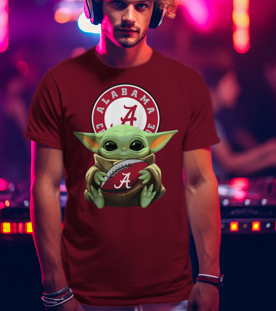 Baby Yoda Alabama Crimson Tide Football Fan T-Shirt