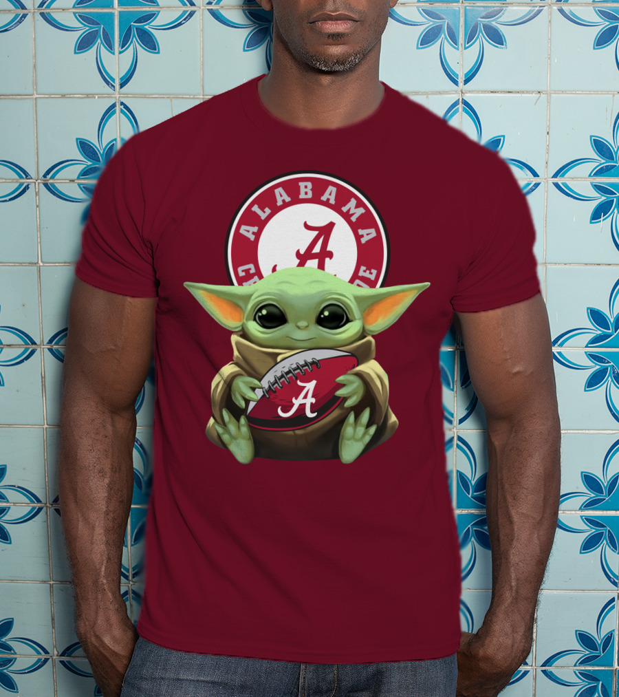 Baby Yoda Alabama Crimson Tide Football Fan T-Shirt