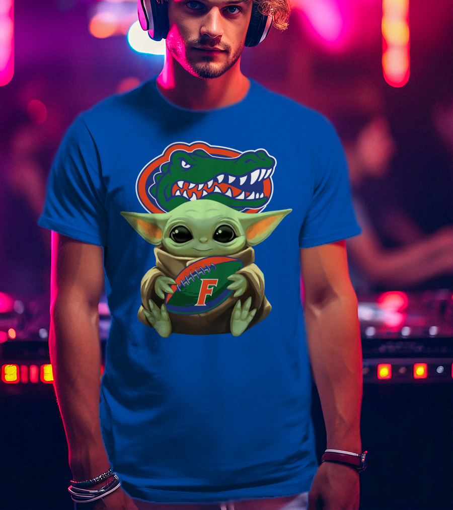 Baby Yoda Florida Gators Football Fan T-Shirt