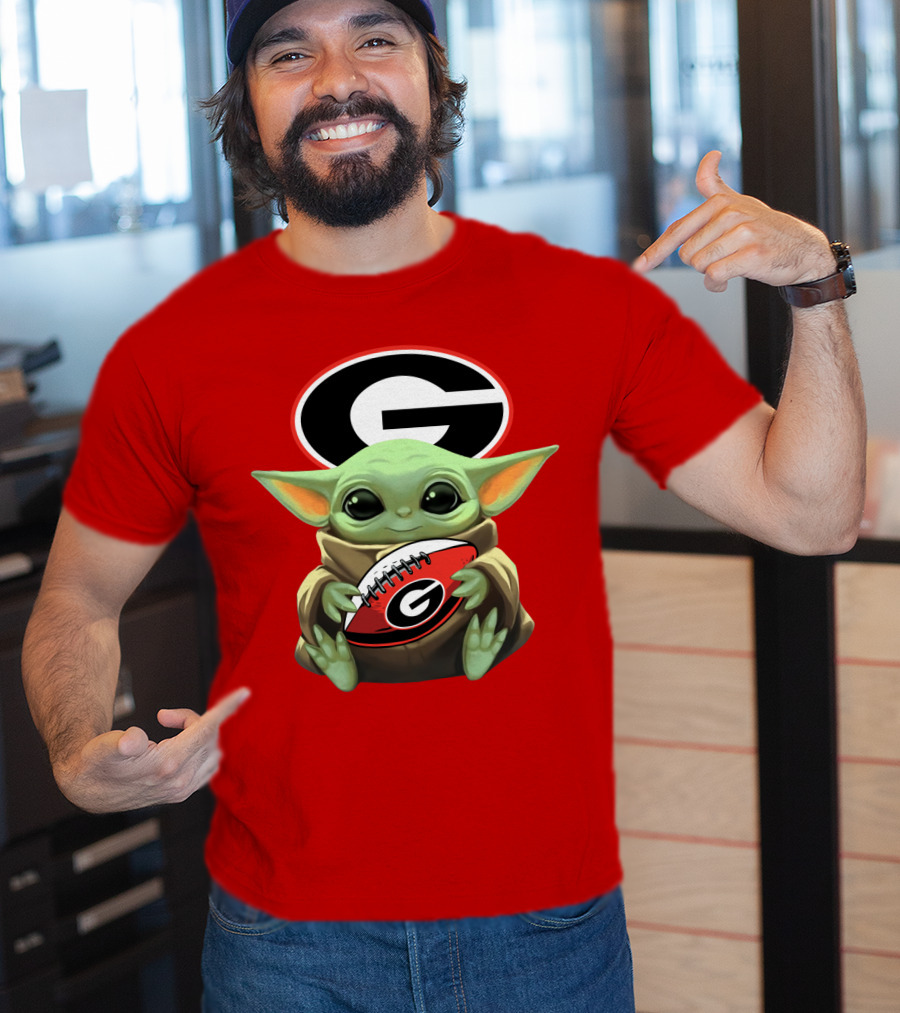 Baby Yoda Georgia Bulldogs Football Fan T-Shirt