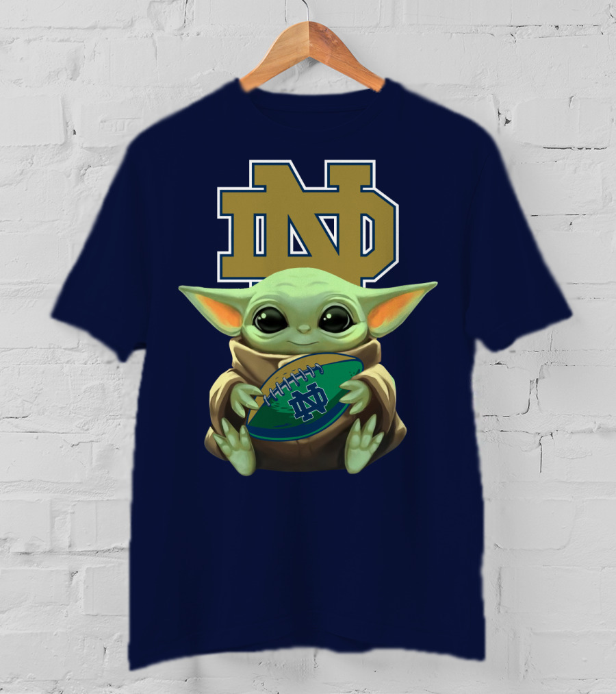 Baby Yoda Notre Dame Football Fan T-Shirt