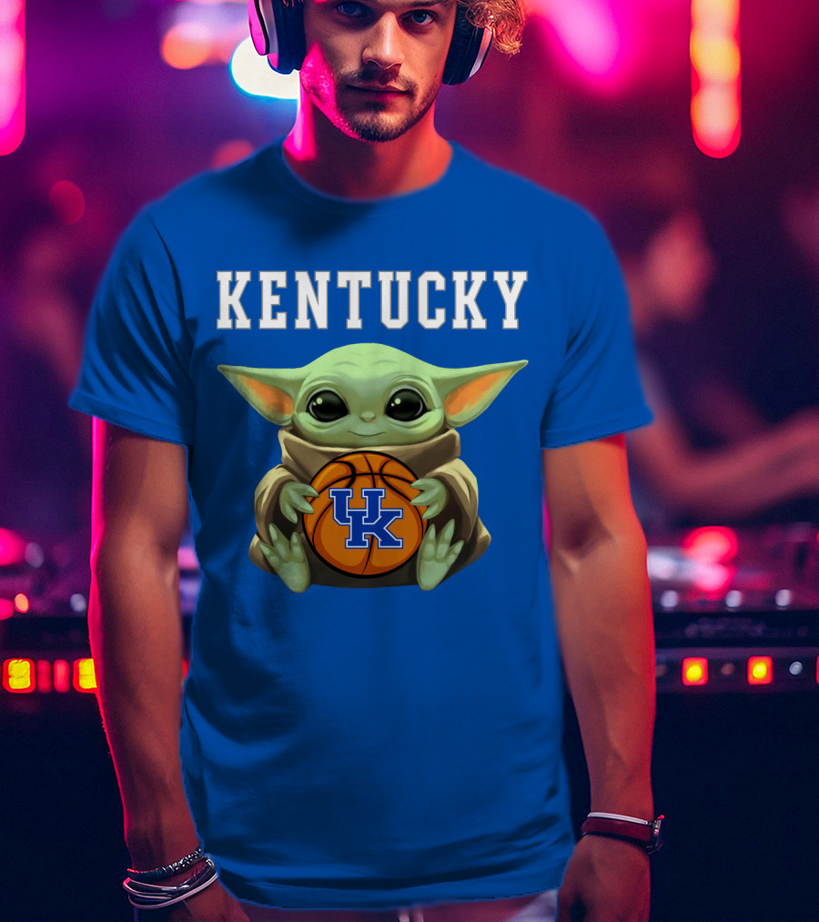 Kentucky Wildcats Baby Yoda Basketball T-Shirt
