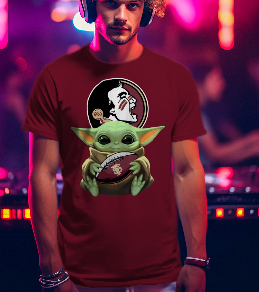 Baby Yoda Seminoles Football FSU T-Shirt