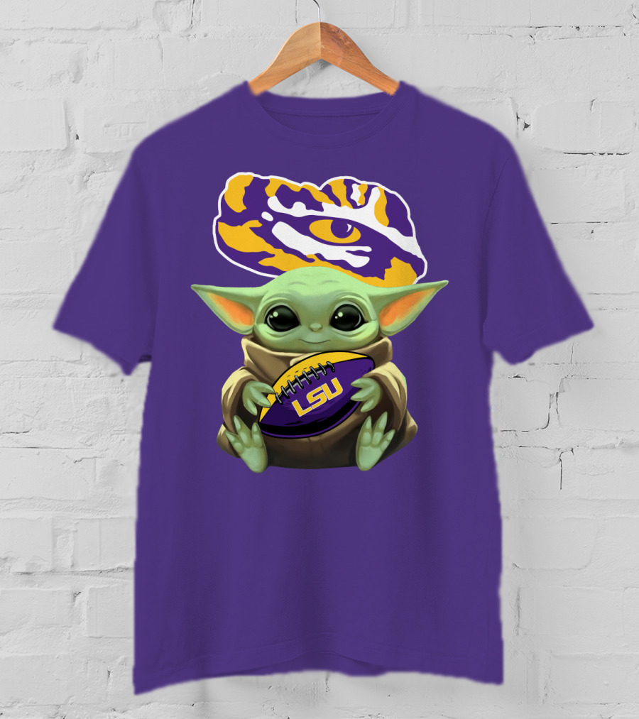 Baby Yoda Lsu Tigers Football Tiger Eye T-Shirt