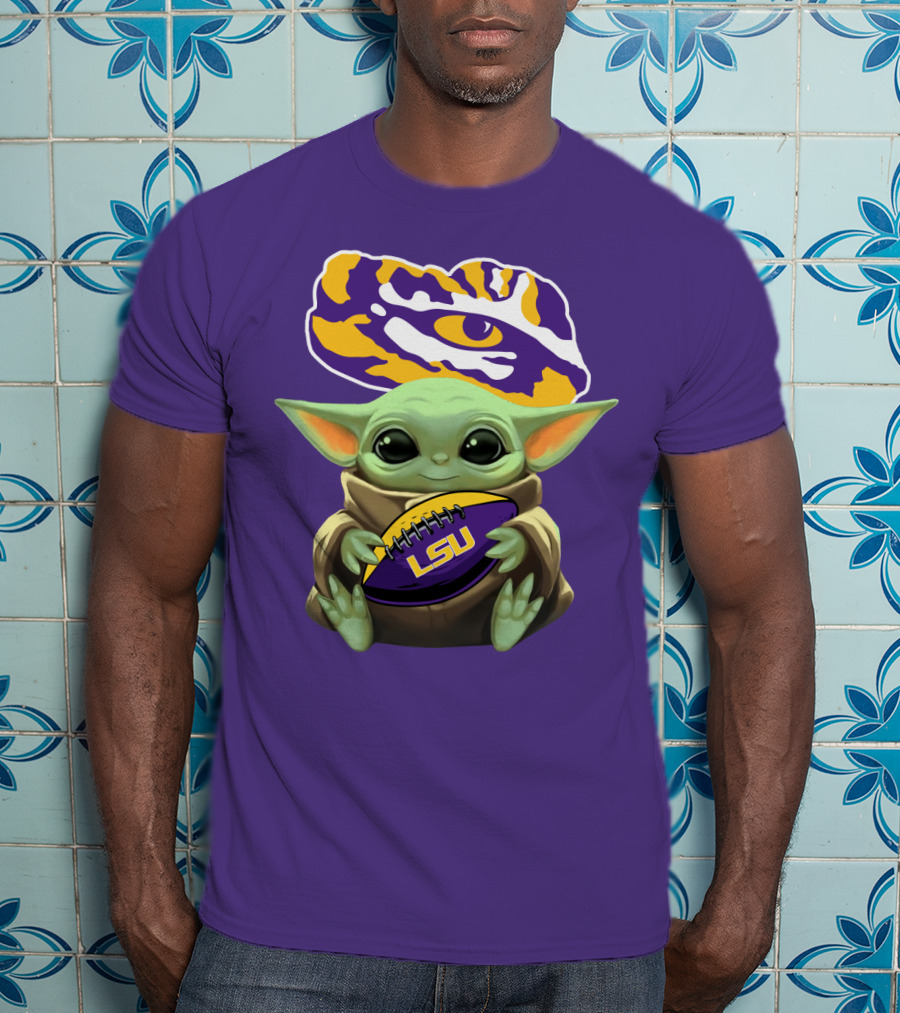 Baby Yoda Lsu Tigers Football Tiger Eye T-Shirt
