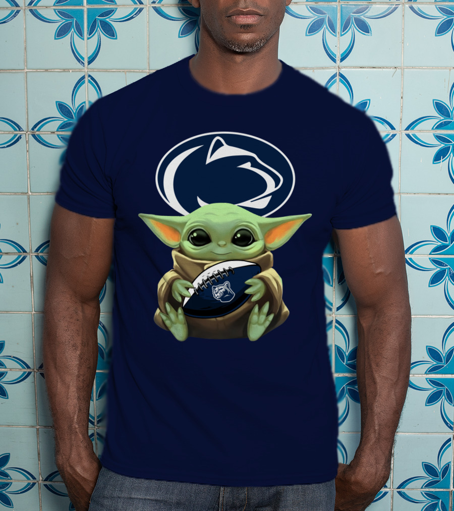 Baby Yoda Nittany Lions Football Fan T-Shirt