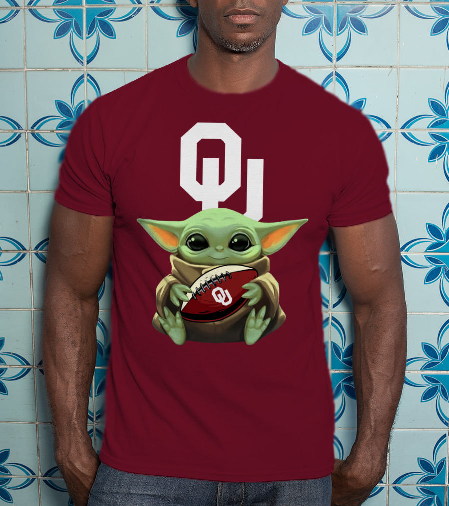 OU Sooners Baby Yoda Football T-Shirt