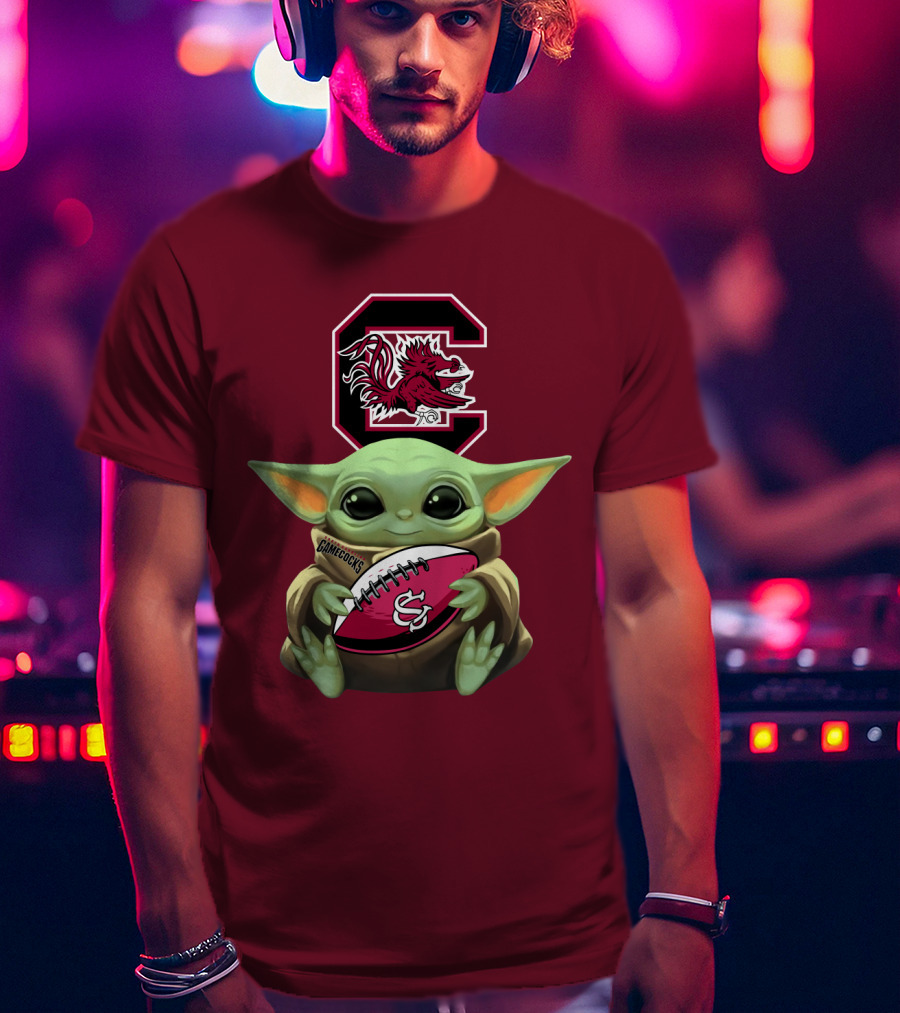 Baby Yoda Gamecocks South Carolina Football Fan T-Shirt