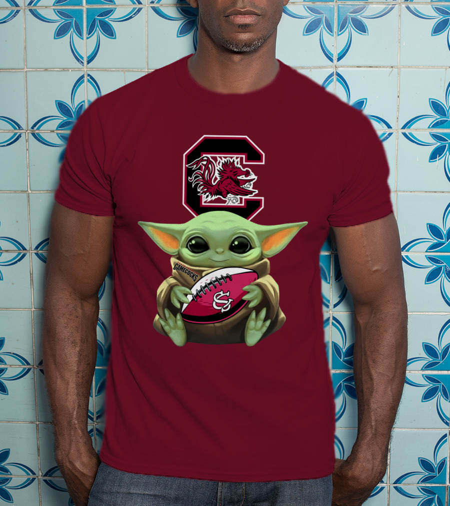 Baby Yoda Gamecocks South Carolina Football Fan T-Shirt