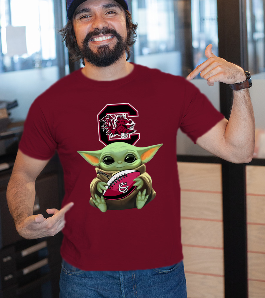 Baby Yoda Gamecocks South Carolina Football Fan T-Shirt