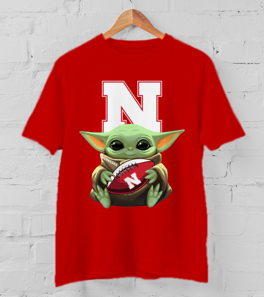 Baby Yoda Nebraska Cornhuskers Football Fan Icon With N T-Shirt
