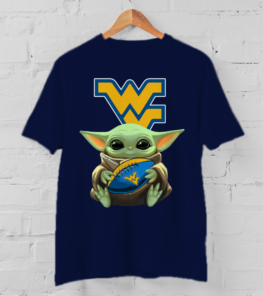 West Virginia Baby Yoda Football Mountaineers T-Shirt