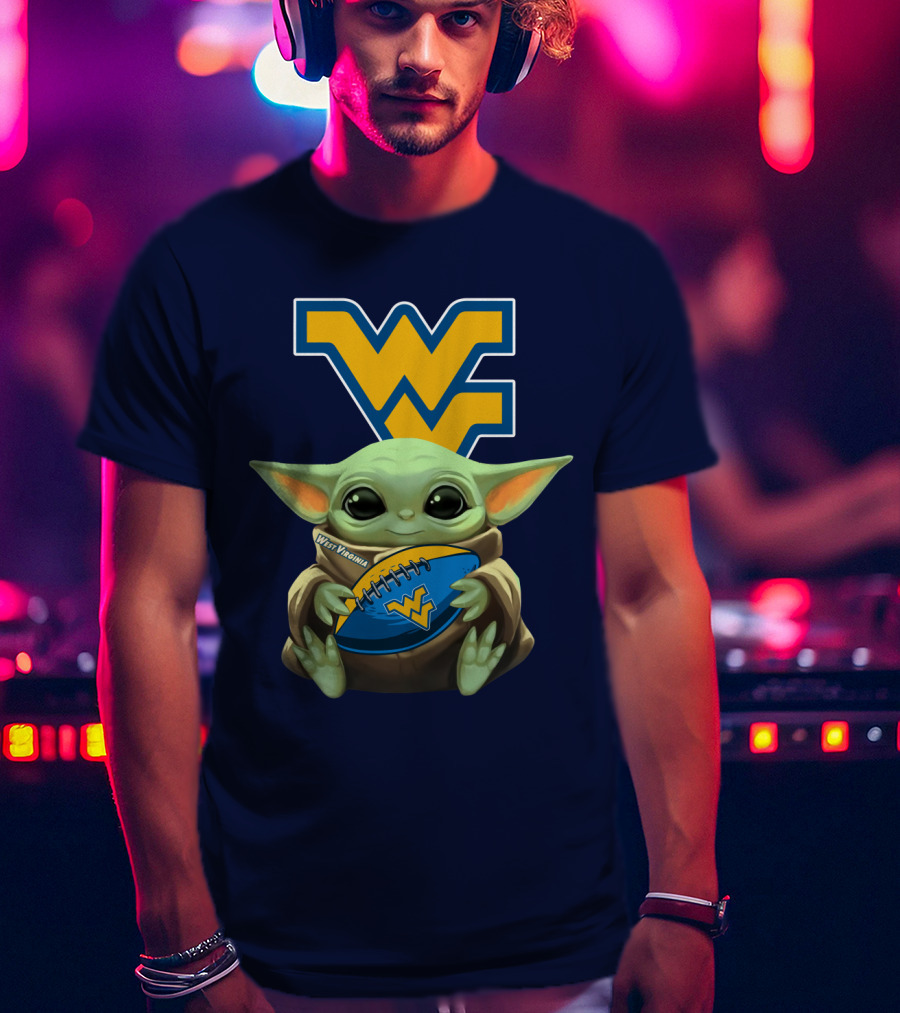 West Virginia Baby Yoda Football Mountaineers T-Shirt