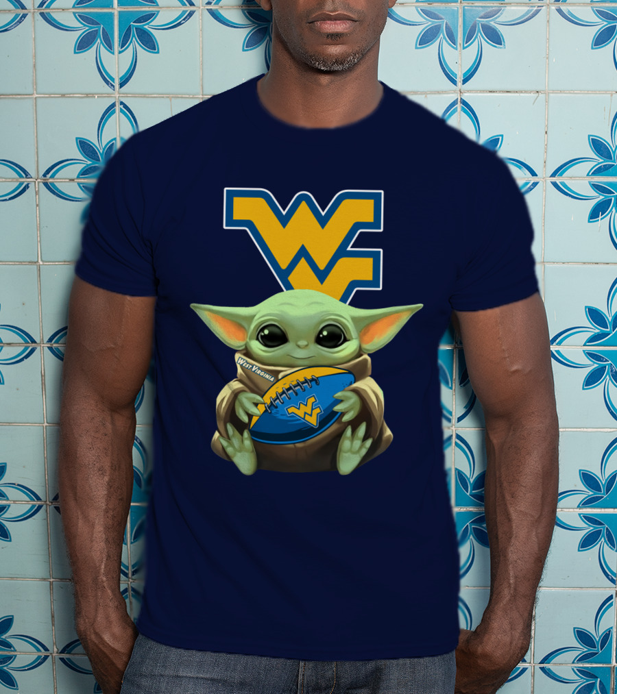 West Virginia Baby Yoda Football Mountaineers T-Shirt